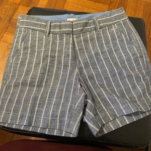 J.Crew Women's Blue and White Shorts